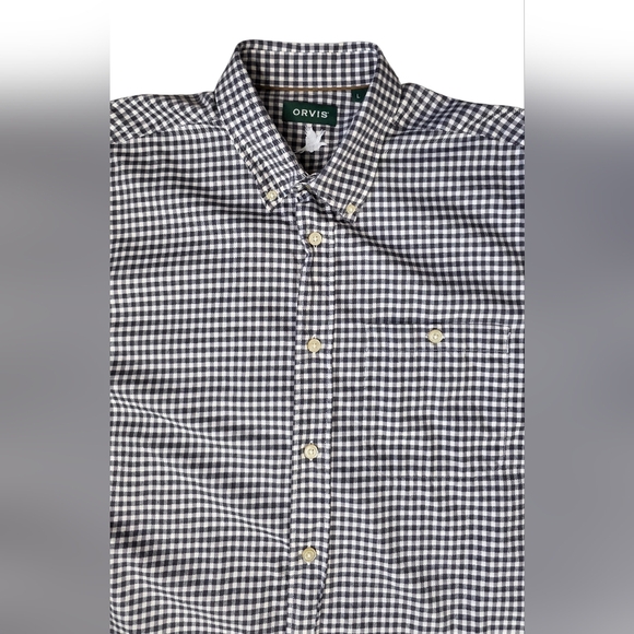 Orvis Large Country Twill Gingham Button Down Shirt - Picture 3 of 9
